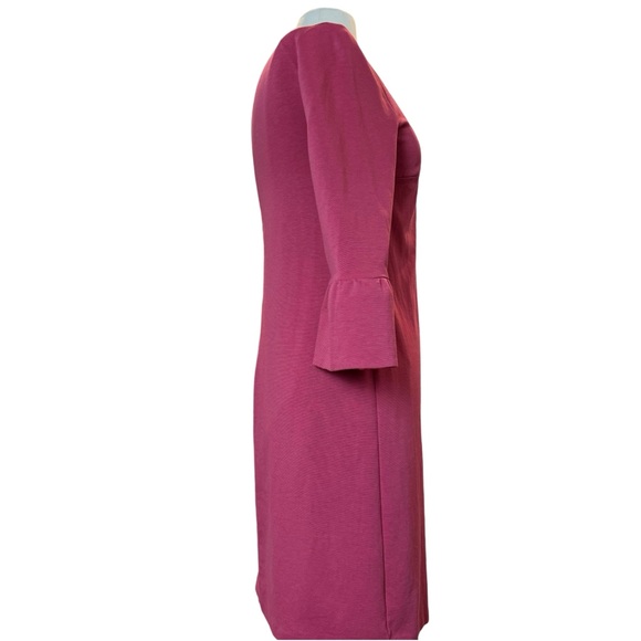 BODEN Lavinia Ponte Women’s Knit Dress Pink Bell Sleeves Career Size 12P - Picture 2 of 6